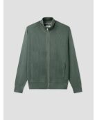 Cardigan zippé tricotage fantaisie vert