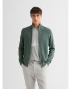 Cardigan zippé tricotage fantaisie vert