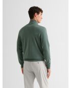 Cardigan zippé tricotage fantaisie vert
