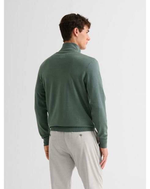 Cardigan zippé tricotage fantaisie vert