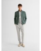 Cardigan zippé tricotage fantaisie vert