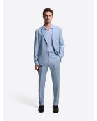 Polo maille col ouvert coton biologique bleu ciel
