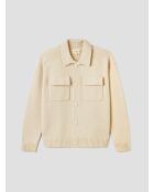 Cardigan jersey col chemise L'atelier beige 2
