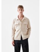 Cardigan jersey col chemise L'atelier beige 2