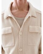 Cardigan jersey col chemise L'atelier beige 2