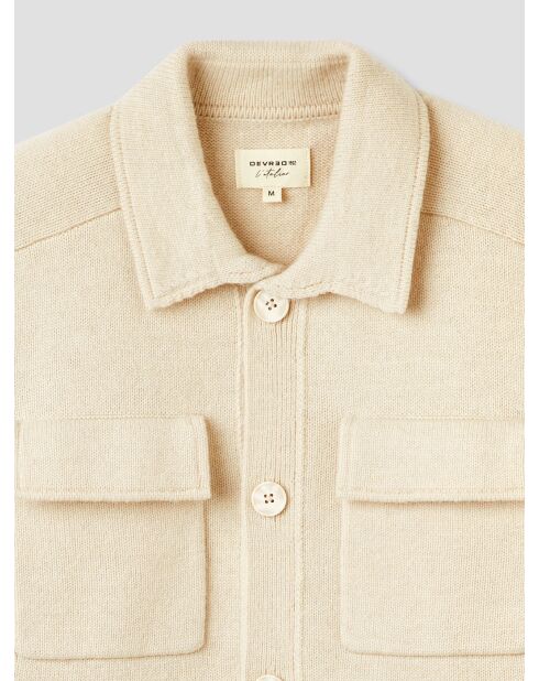 Cardigan jersey col chemise L'atelier beige 2