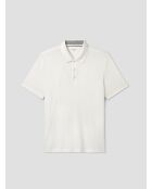 Polo boutonné en coton blanc neige