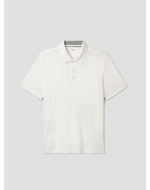 Polo boutonné en coton blanc neige