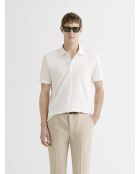 Polo boutonné en coton blanc neige