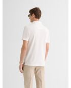 Polo boutonné en coton blanc neige