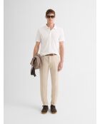 Polo boutonné en coton blanc neige