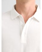 Polo boutonné en coton blanc neige