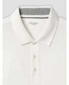 Polo boutonné en coton blanc neige