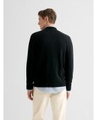 Cardigan boutonné en laine et cachemire noir