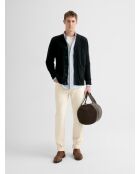 Cardigan boutonné en laine et cachemire noir