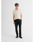 Polo boutonné en jacquard blanc neige