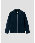 Cardigan col chemise bleu navy