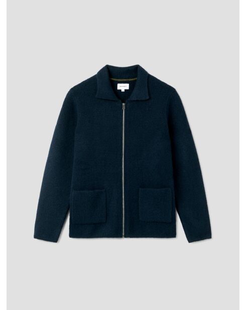 Cardigan col chemise bleu navy