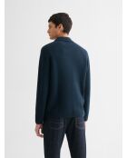 Cardigan col chemise bleu navy