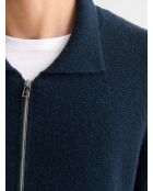 Cardigan col chemise bleu navy