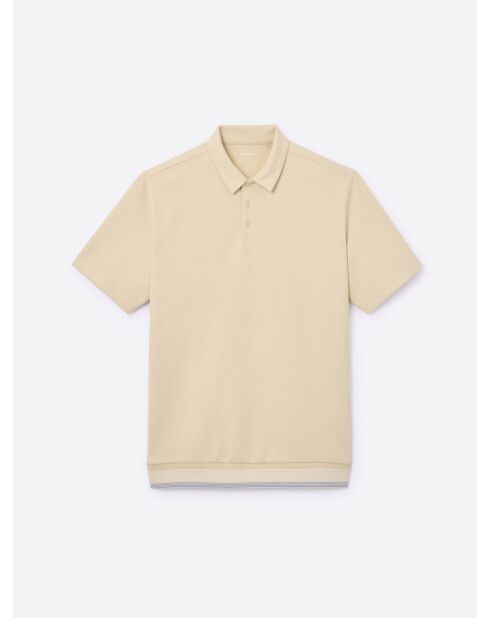Polo en coton beige clair