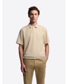 Polo en coton beige clair