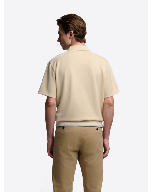 Polo en coton beige clair