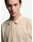 Polo en coton beige clair