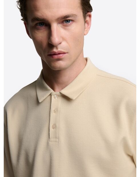 Polo en coton beige clair