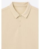 Polo en coton beige clair