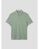 Polo boutonné en coton vert amande