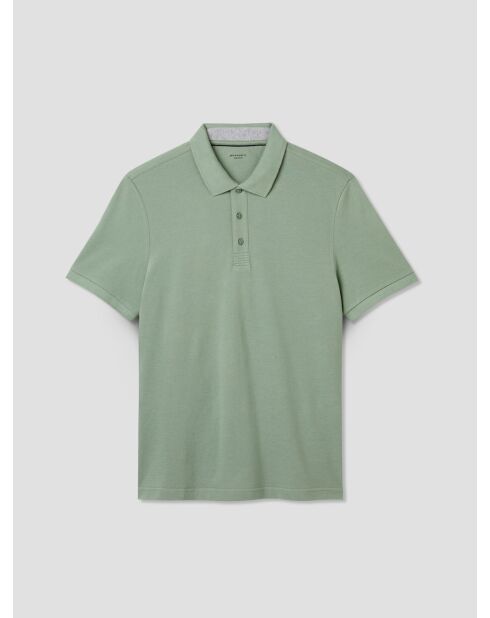 Polo boutonné en coton vert amande