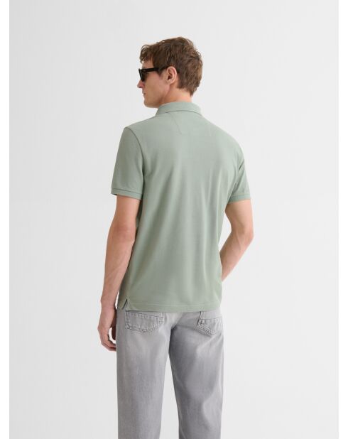 Polo boutonné en coton vert amande