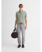 Polo boutonné en coton vert amande