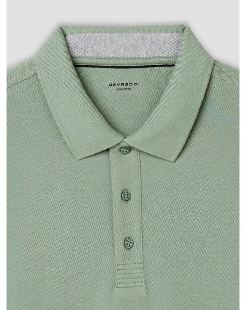 Polo boutonné en coton vert amande