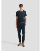 Polo zippé en coton bleu marine