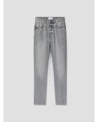 Reguläre Denim-Jeans aus grauer Baumwolle