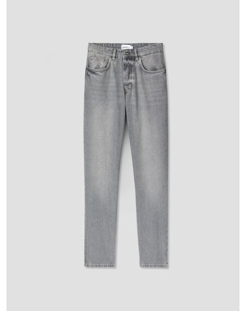 Reguläre Denim-Jeans aus grauer Baumwolle