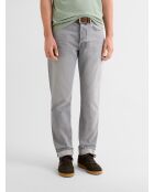 Reguläre Denim-Jeans aus grauer Baumwolle