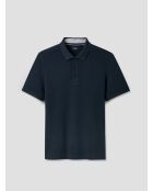 Polo boutonné en coton bleu marine