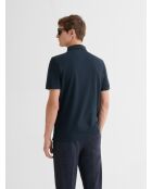 Polo boutonné en coton bleu marine