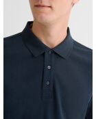 Polo boutonné en coton bleu marine