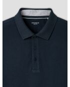 Polo boutonné en coton bleu marine