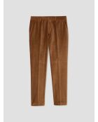 Pantalon de costume slim en velours caramel 2