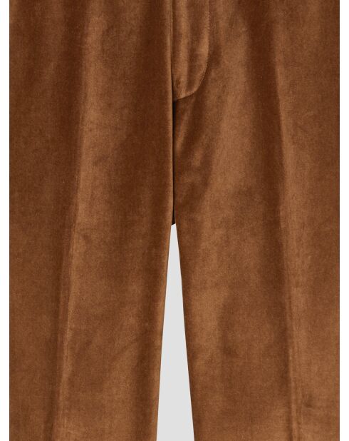 Pantalon de costume slim en velours caramel 2