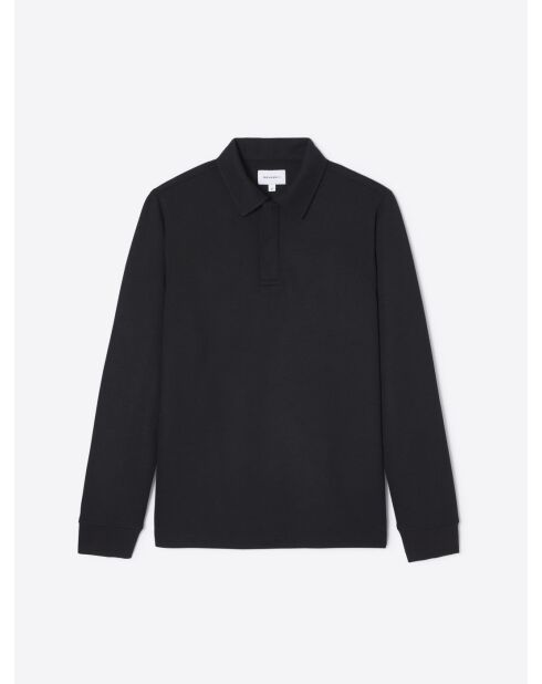 Polo boutonné regular noir