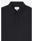 Polo negro regular con botones