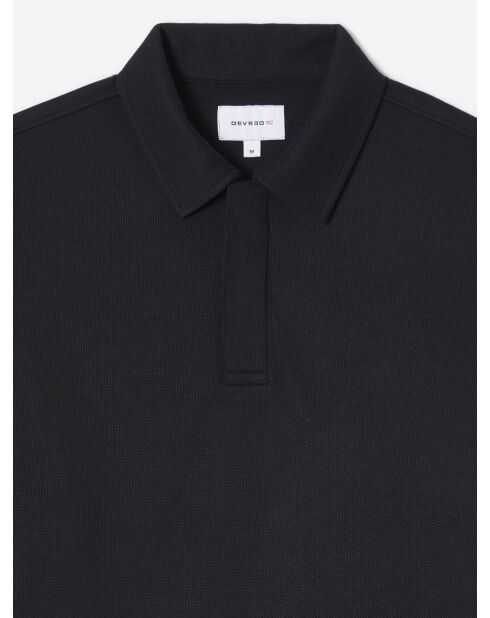 Polo boutonné regular noir