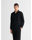 Polo negro regular con botones