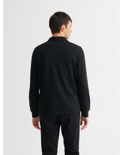 Polo boutonné regular noir